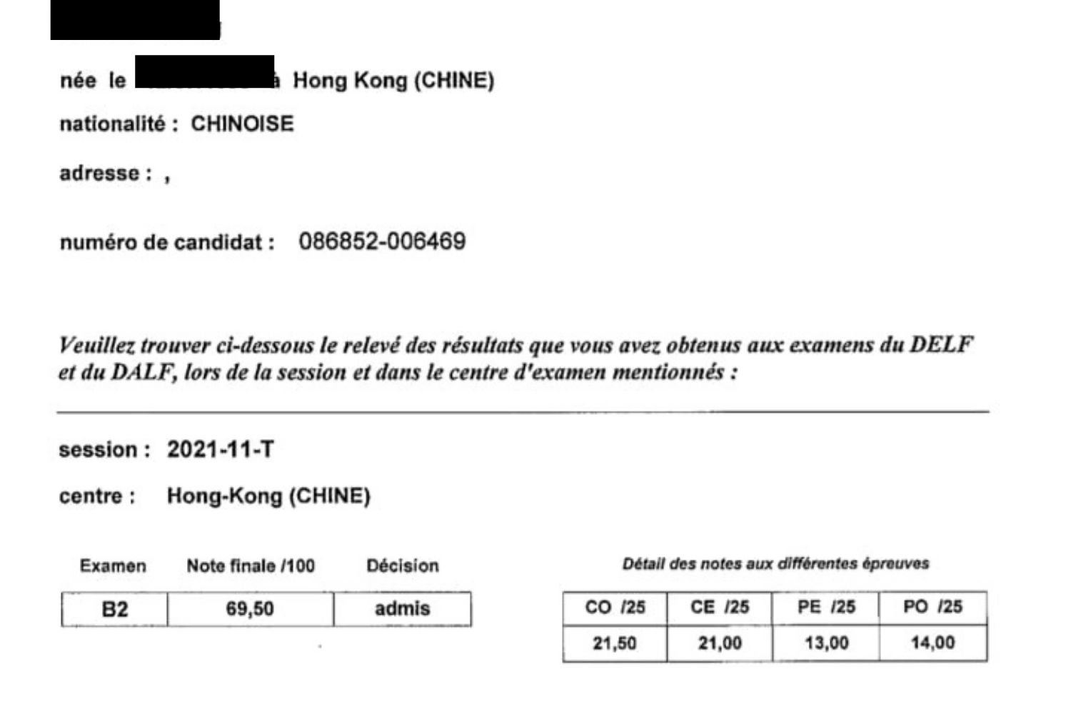 Pass DELF B2 Student pass DELF B2